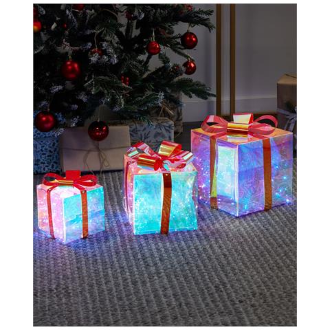 Set Di 3 Decorazioni Natalizie Led Multicolore 25 Cm Capella - Foto 1
