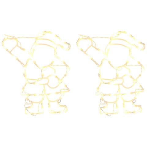 Luci di Natale Babbo Natale 2 pz 35 LED Bianco Caldo - Foto 1