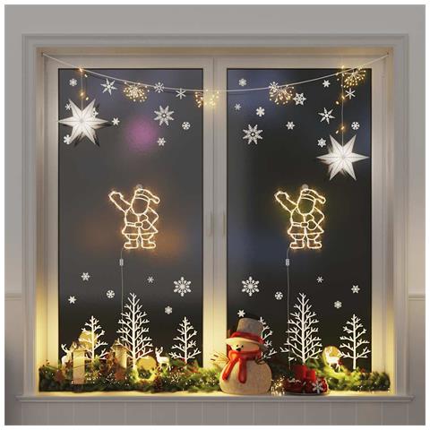 Luci di Natale Babbo Natale 2 pz 35 LED Bianco Caldo - Foto 2