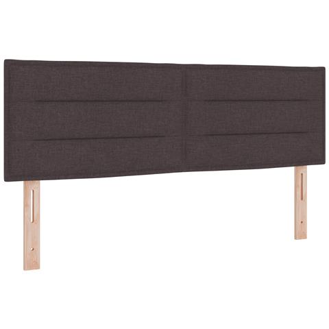 Testiera  Design Linee Marrone Scuro 140 cm Tessuto - Foto 1