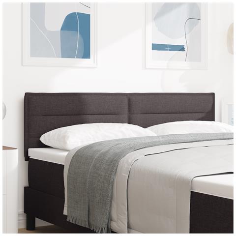 Testiera  Design Linee Marrone Scuro 140 cm Tessuto - Foto 2