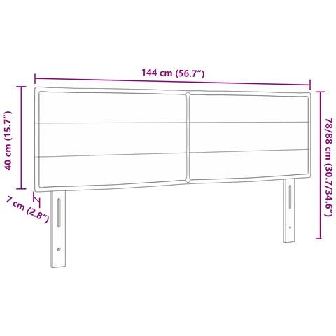 Testiera  Design Linee Marrone Scuro 140 cm Tessuto - Foto 8