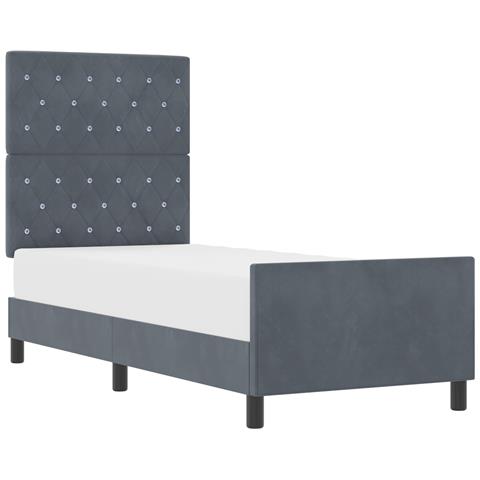 Struttura Letto  Grigio Scuro 80x200 cm Velluto - Foto 1