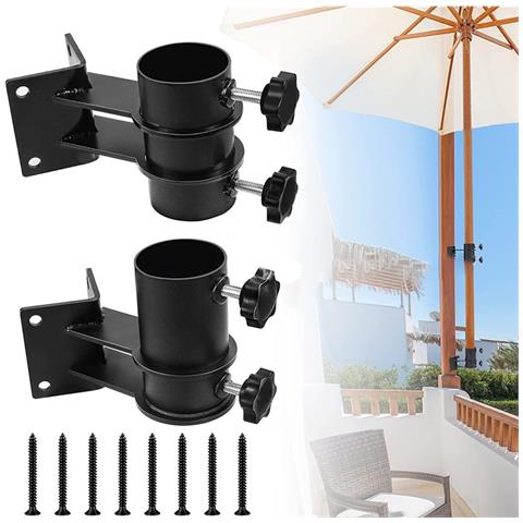 Set Di Supporti Per Ombrello Ad Angolo Retto - Base Robusta Per Ombrelloni Da Esterno - Foto 2