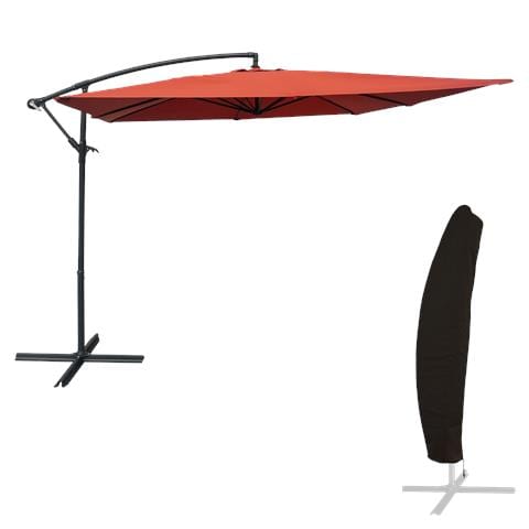 Ombrellone Offset Molokai Quadrato 2,7x2,7m Terracotta + Copertura - Foto 1