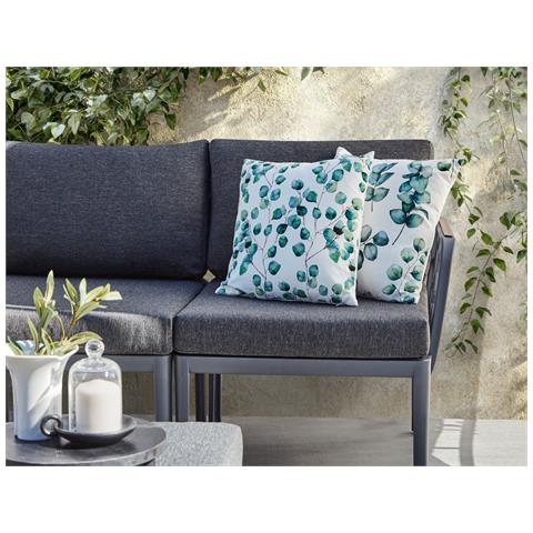 Set Di 2 Cuscini Da Esterno Bosque Trama Di Piante 45 X 45 Cm Verde - Foto 1