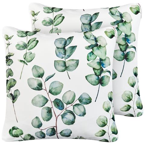 Set Di 2 Cuscini Da Esterno Bosque Trama Di Piante 45 X 45 Cm Verde - Foto 2
