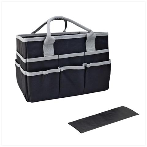 Borsa Porta Attrezzi Da Giardino In Tessuto Oxford - Organizer Portatile Con Tasche Multiple Grey - Foto 1