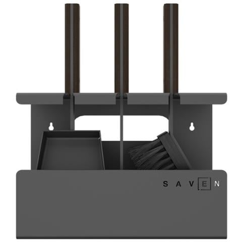 Set Attrezzi Per Camino 3 Pezzi In Acciaio E Legno - Set 1 - Foto 1