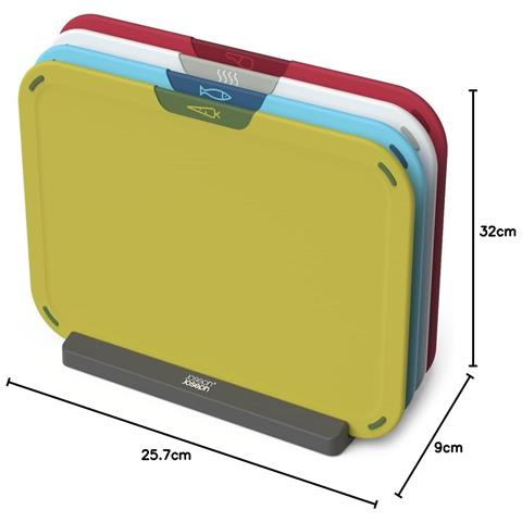 Set Taglieri Duo Icon Quattro Pezzi Codificati Per Colore Con Supporto Di Conservazione Antiscivolo Lavabili In Lavastoviglie Previene Contaminazione Incrociata - Foto 2