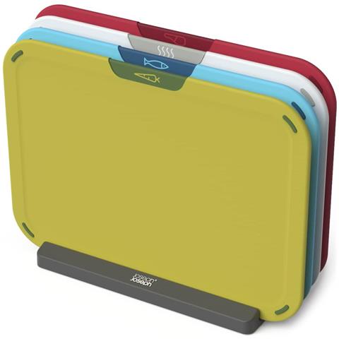 Set Taglieri Duo Icon Quattro Pezzi Codificati Per Colore Con Supporto Di Conservazione Antiscivolo Lavabili In Lavastoviglie Previene Contaminazione Incrociata - Foto 1