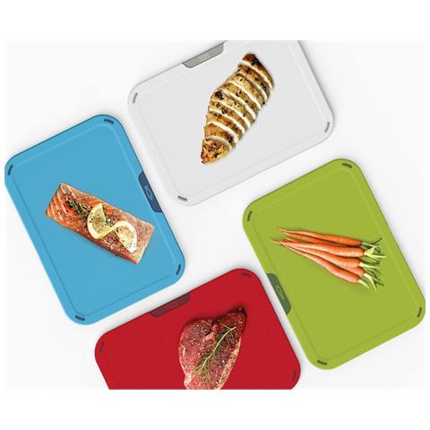 Set Taglieri Duo Icon Quattro Pezzi Codificati Per Colore Con Supporto Di Conservazione Antiscivolo Lavabili In Lavastoviglie Previene Contaminazione Incrociata - Foto 5