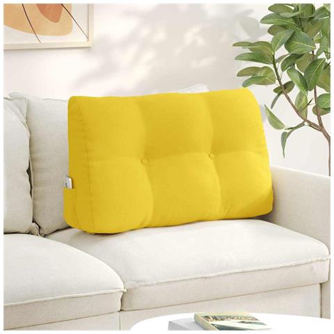 Cuscino per Schiena Giallo Chiaro 80 x 24 x 50 cm Tessuto - Foto 2
