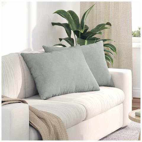 Cuscini da Divano 2 pcs Grigio chiaro 70 x 50 cm - Foto 2
