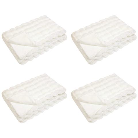 Coperta in Pelliccia di Coniglio Finta 4 pcs Bianco - Foto 1