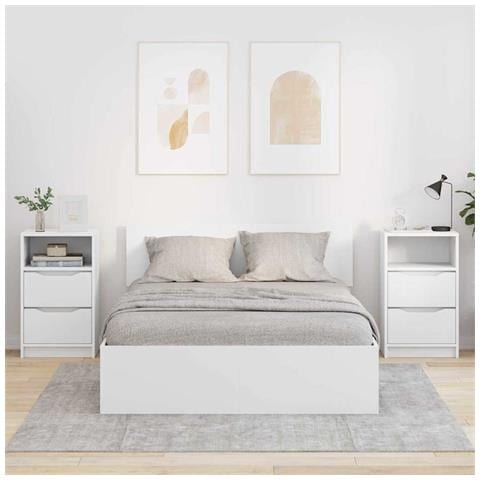 Comodini 2 pcs Bianco 40 x 30 x 467 cm Legno multistrato - Foto 2