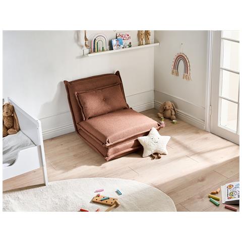 Divano Letto Singolo Dellen Tessuto Marrone - Foto 1