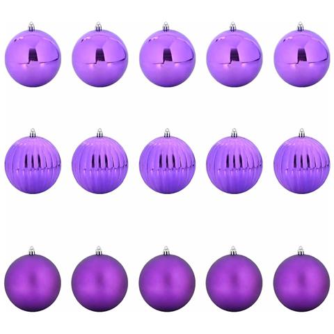 Set di Palle di Natale 15 pcs Lillà Plastica - Foto 1