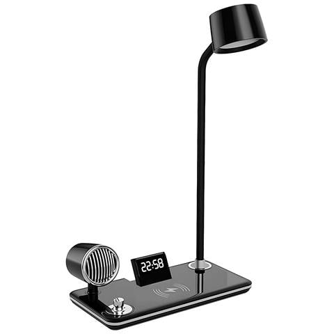 Lampada Da Tavolo Led 3 In 1 Con Altoparlante Bluetooth E Stazione Di Ricarica - Foto 1