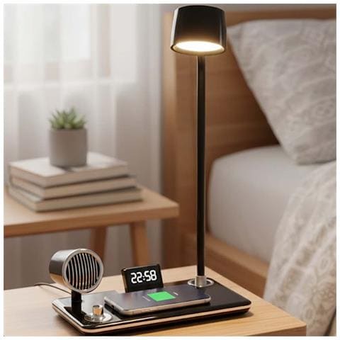 Lampada Da Tavolo Led 3 In 1 Con Altoparlante Bluetooth E Stazione Di Ricarica - Foto 2