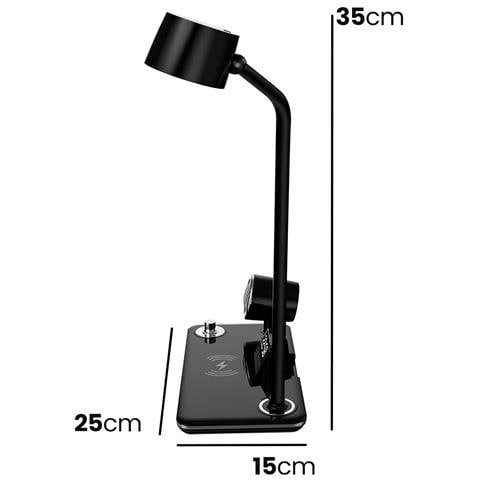 Lampada Da Tavolo Led 3 In 1 Con Altoparlante Bluetooth E Stazione Di Ricarica - Foto 4