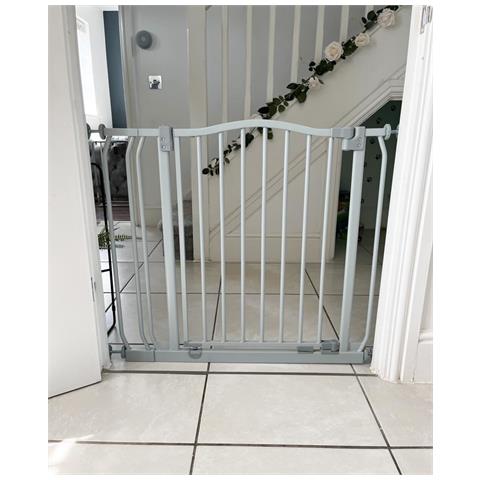 Bettacare Cancelletto Per Cani Con Parte Superiore Incurvata, 89cm - 98cm, Grigio Opaco - Foto 4