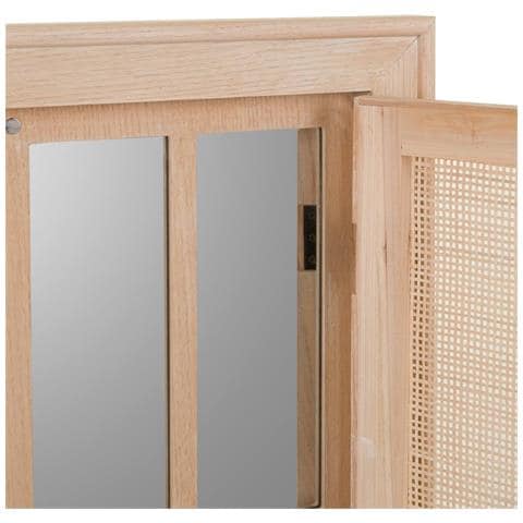 Specchio Con Struttura In Legno E Rete Marrone 73,5x5x118h - Foto 8