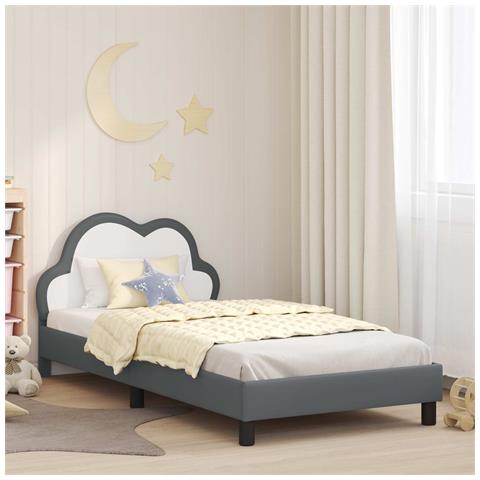 Struttura letto bambini con testata Grigio Chiaro 80 x 200 cm - Foto 2