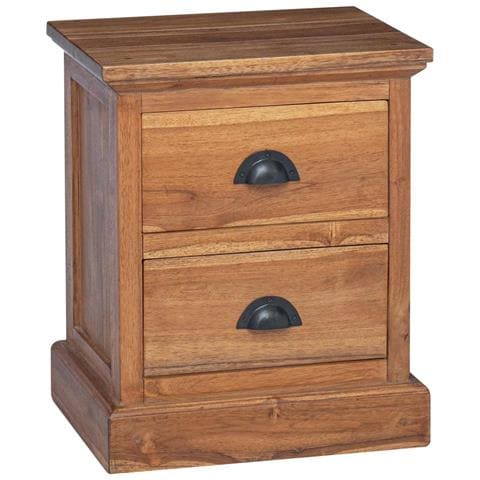 Comodino Naturale 40 x 30 x 50 cm Legno di teak solido - Foto 1