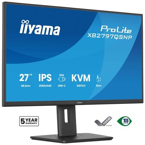 Monitor 27" LCD IPS ProLite XB2797QSNP-B1 2560 x 1440 Pixel Quad HD Tempo di Risposta 1 ms Frequenza di Aggiornamento 75 Hz Nero - Foto 1