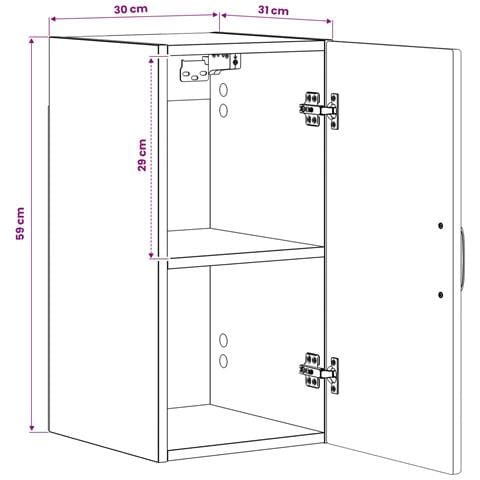 Armadio da bagno a muro HOORN Legno antico 30 x 31 x 59 cm - Foto 8