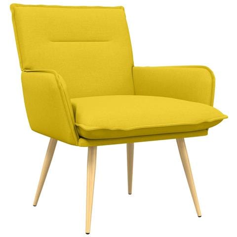 Poltrona Giallo Chiaro Tessuto - Foto 1