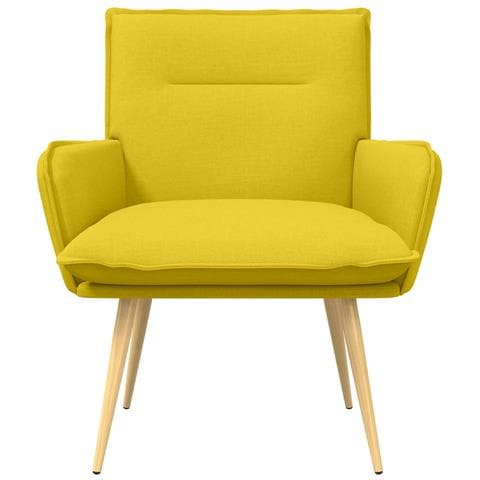 Poltrona Giallo Chiaro Tessuto - Foto 2