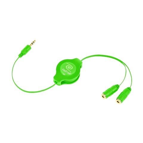 Cavo Splitter Rettrattile Per 2 Auricol. Eucablesplgn Verde 0816983011359 - Foto 1