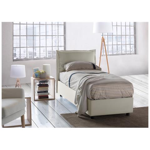 Talamo Italia Letto contenitore Singolo Veronica Made in Italy Testata e rivestimento in tessuto Apertura laterale adatto per materasso cm 80x190 Panna Talamo Italia Letto contenitore Singolo Veronica Made in Italy Testata e rivestimento in tessuto Apertura laterale adatto per materasso cm 80x190 Panna