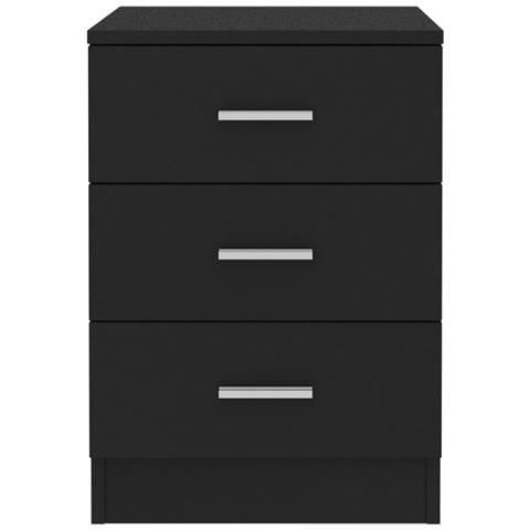 Comodino Nero 38x35x56 cm in Legno Multistrato - Foto 5