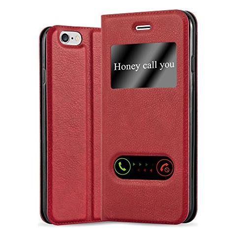 Cadorabo Custodia Compatibile Con Apple Iphone 6 Plus / Iphone 6s Plus In Rosso Zafferano - Coperchio Protettivo Con Chiusura Magnetica, Funzione Stand E 2 Finestre Di Visualizzazione - Foto 1