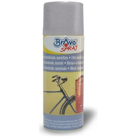 Smalto Spray Acrilico Rapida Essicazione Argento Effetto Metallizzato 400 Ml Bravo - Foto 1