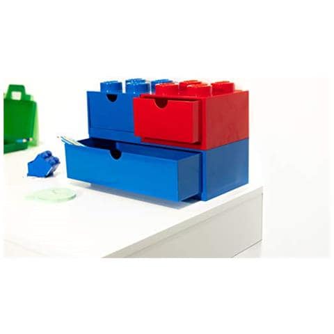 Cassetto Da Scrivania Con 4 Pomelli, Impilabile, Piccolo, Colore: Blu - Foto 2