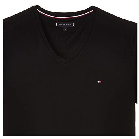 Tommy Hilfiger Core Stretch Slim Vneck Tee Maglietta, Nero (flag Nero 083), Large Uomo - Foto 5