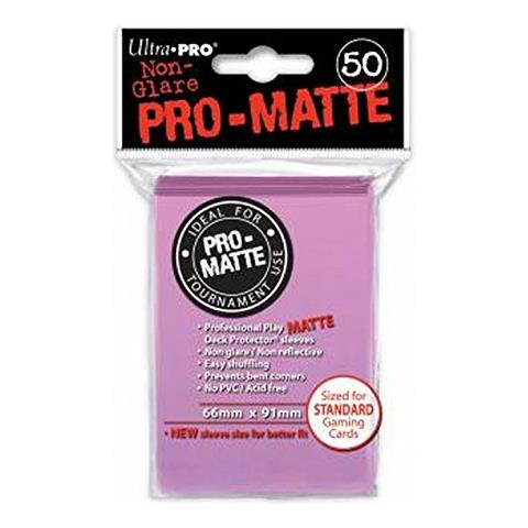50 Ultra Pro Pro-matte Pink Deck Protector Sleeves - Mat - Non-glare - Magic [ importato Dalla Spagna] - Foto 1