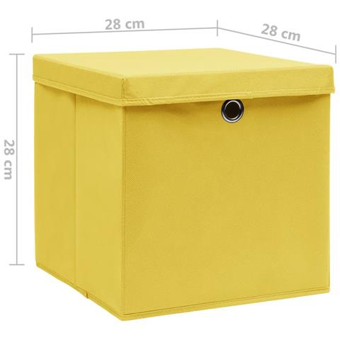 Contenitori con Coperchi 4 pz 28x28x28 cm Giallo - Foto 2