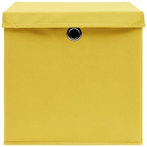 Contenitori con Coperchi 4 pz 28x28x28 cm Giallo - Foto 6