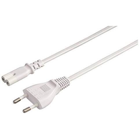 Mains Cable European Norm, 5 m, white 5m Bianco cavo di alimentazione - Foto 1