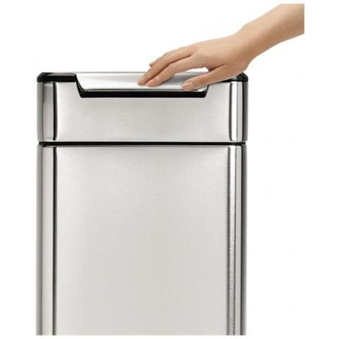 Pattumiera Rettangolare Touch-bar 30l In Acciaio Inox - Cw2015 - Foto 2