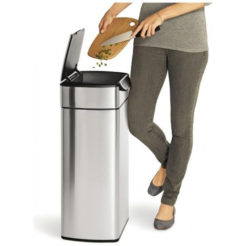 Pattumiera Rettangolare Touch-bar 30l In Acciaio Inox - Cw2015 - Foto 3