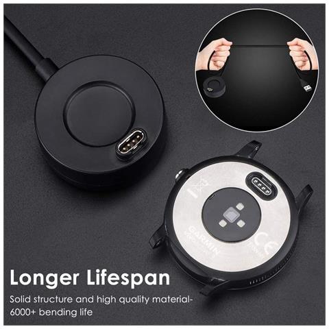 Caricabatterie Garmin Fenix 5/6 Forerunner 935/945 Usb Nero Confezione Da 2 - Foto 10