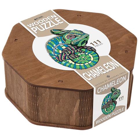 Puzzle In Legno Colorato - Camaleonte 28 X 37,1 Cm - Foto 2