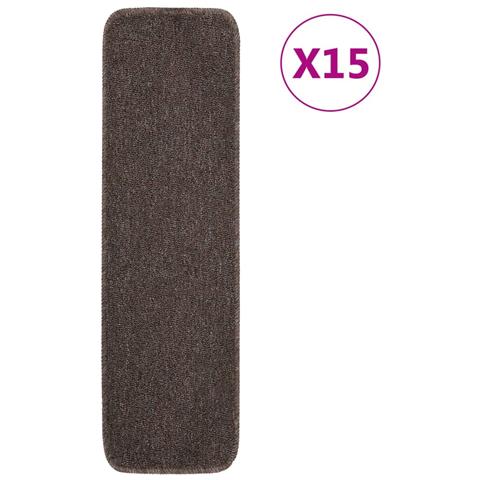 Tappetini Scale Antiscivolo 15 Pz 75x20 Cm Marroni Rettangolari - Foto 1