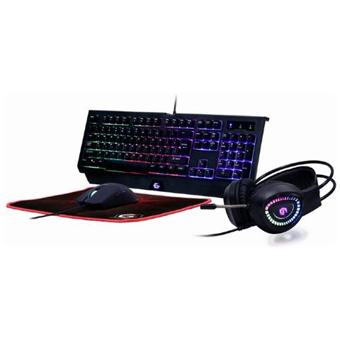 Tastiera e Mouse USB GGS-UMGL4-01  (Layout Inglese US) Colore Nero - Foto 1